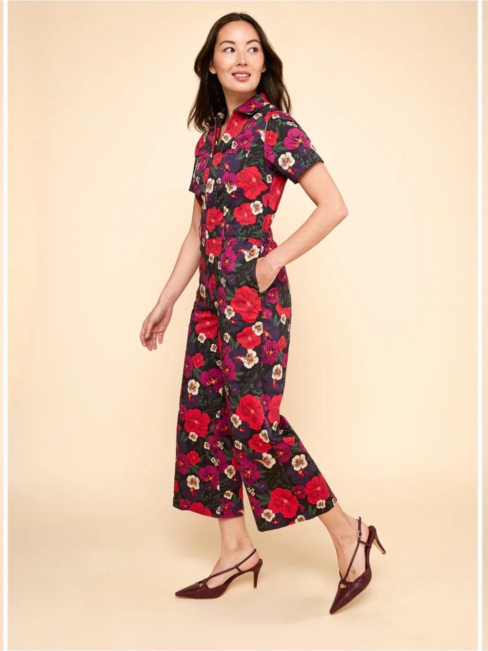 Mixed by Nasrin Quincy Jumpsuit in Pansy print - SO CUTE!! - Picture 3 of 7